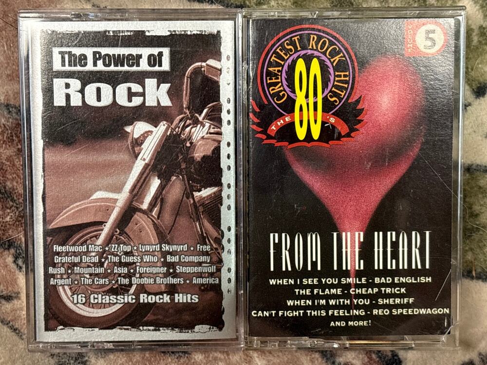 Vtg Rock Cassette tape Bundle Greatest 80s from heart & power of rock retro